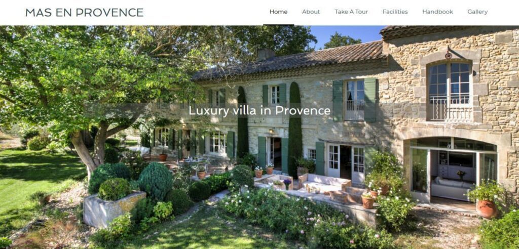 Mas en Provence holiday home - home page of website