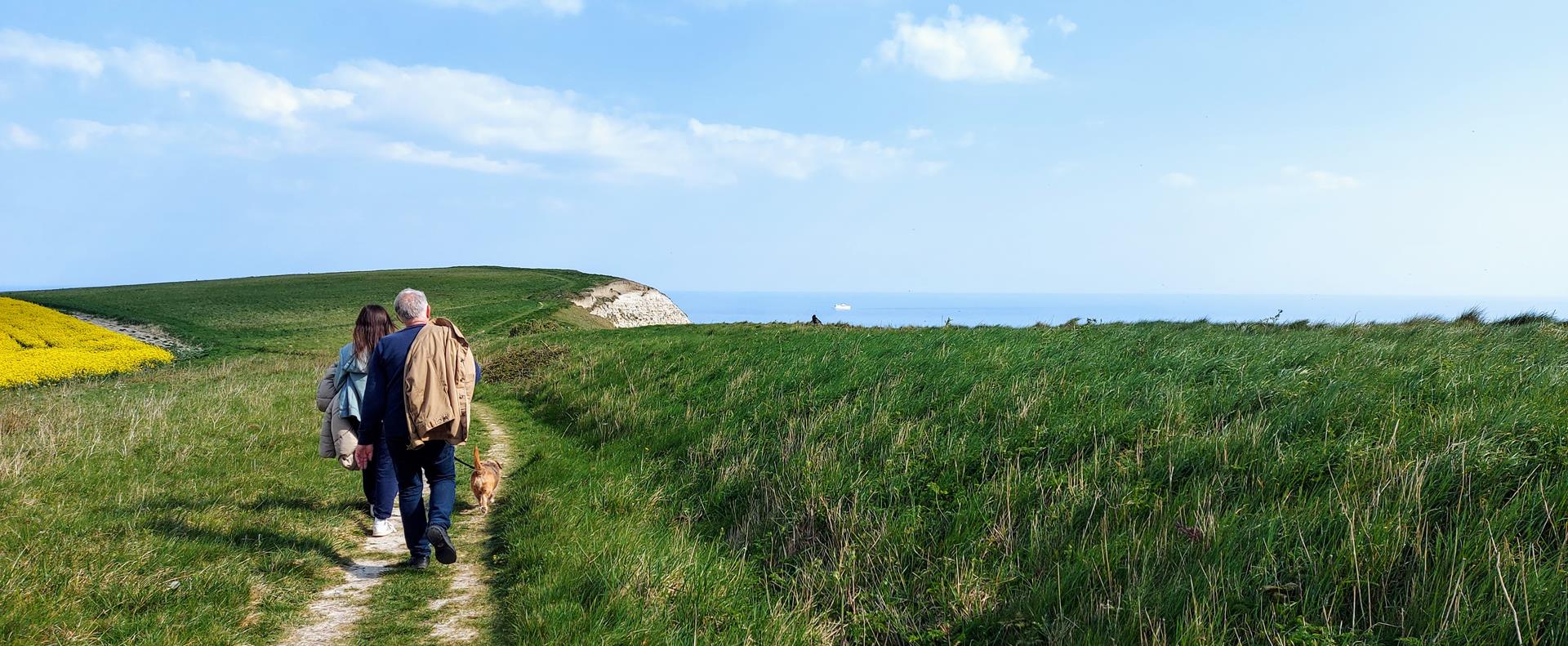walkers on the coast of the Isle of Wight